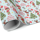 多文化少年小妖精や小人クリスマスパーソナライズされた ラッピングペーパー (ロールコーナー)