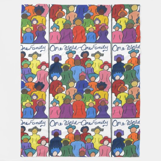 多文化、異人種間、多様性ブランケット フリースブランケット (正面)