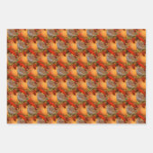 多様なエルミットツグミとリングや輪ハシバメの鳥 ラッピングペーパーシート (正面3)