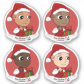 多様なクリスマスベビー漫画のセット – v2 シール (正面)