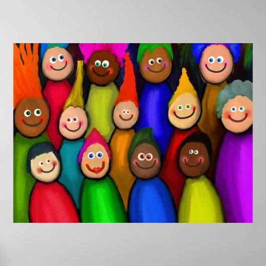 多様な人々絵画の集まり ポスター (正面)