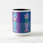 多様な人魚ブラックアクセントコーヒーマグ15オズ マグカップ (中央)