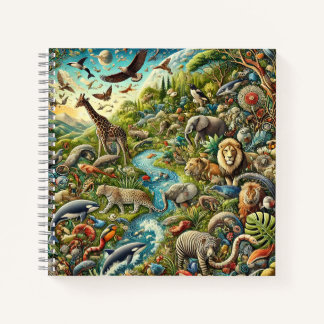 多様な動物と豊かな生態系デザイン ノートブック