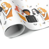 多様な女の子と様々な国籍が一緒に。 ラッピングペーパー (ロールコーナー)