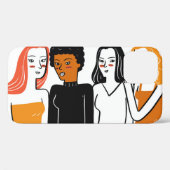 多様な女の子と様々な国籍が一緒に。 Case-Mate iPhoneケース (裏面 (横))