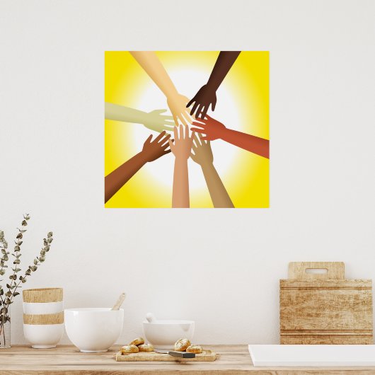 多様な手 ポスター (キッチン)