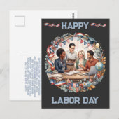 多様な教育者 愛国的な労働者の日 チームアート ポストカード (正面/裏面)