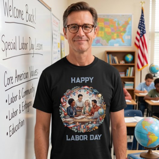 多様な教育者 愛国的な労働者の日 チームアート Tシャツ