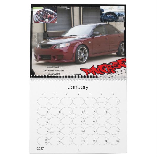 多様な概念車クラブ2009カレンダー カレンダー (1月 2027)