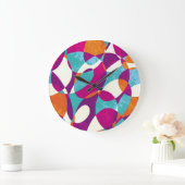 多様な色、ヴィンテージパターンのコレクション。 ラージ壁時計 (ホーム)