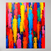 多様カラフルな人間つながり芸術 ポスター (正面)