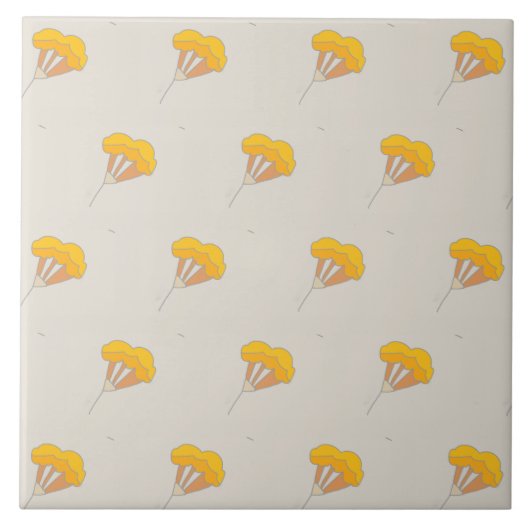 多様ストライプのな花デザイン陶磁器タイル タイル (正面)