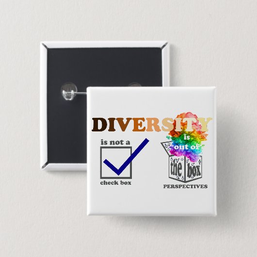 多様性が標準の視点から外れている 缶バッジ (正面&裏面)