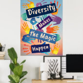 多様性が魔法を社会正義に ポスター (ホームオフィス)