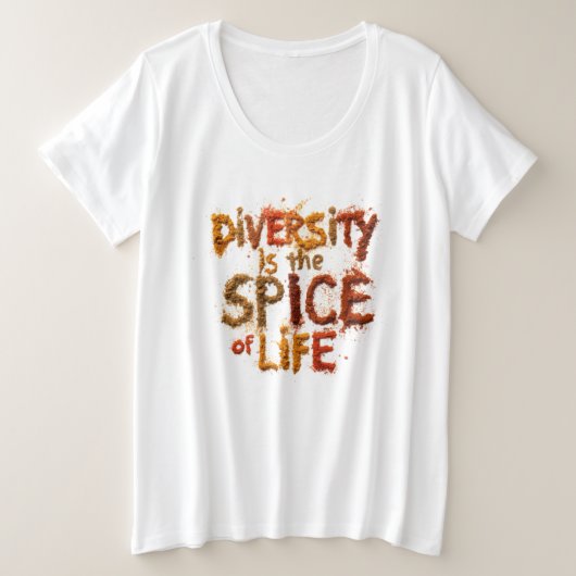 多様性こそ人生のスパイス - 安全な居場所 プラスサイズTシャツ (デザイン正面)