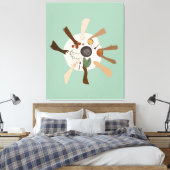 多様性とコミュニティのポスターを通じた団結 キャンバスプリント (インサイチュ (寝室))