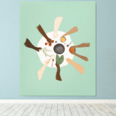 多様性とコミュニティのポスターを通じた団結 キャンバスプリント (インサイチュ (ウッドフロア))