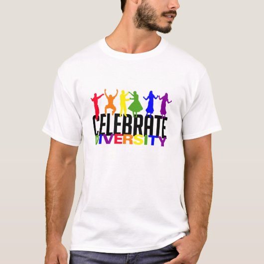 多様性のワイシャツを祝って下さい-スタイル及び色を選んで下さい Tシャツ (正面)