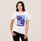 多様性の強さ レトロ フラワー タイポグラフィ トライブレンドTシャツ (正面全面)
