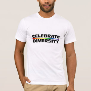 多様性の性能マイクロ繊維長いSを祝って下さい Tシャツ