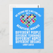 多様性の美しいモザイク引用文 ポストカード (正面/裏面)