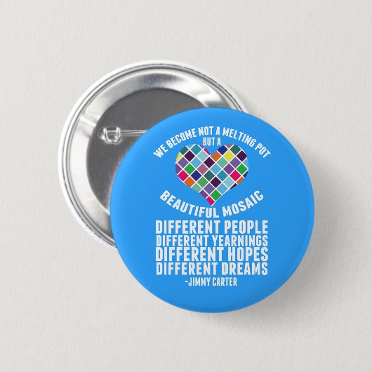 多様性の美しいモザイク引用文 缶バッジ (正面&裏面)