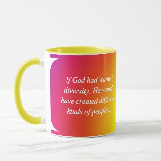 多様性の逆を励まして下さい(スクエア) マグカップ (左)