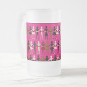 多様性の「ペーパー人形」色のマグ フロストグラスビールジョッキ (正面左)