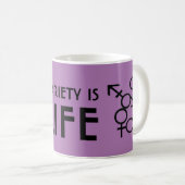 多様性は生命である コーヒーマグカップ (正面右)