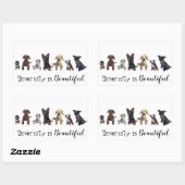 多様性は美しい 長方形シール (シート)