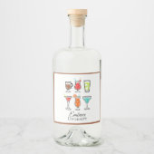 多様性を受け入れるかわいいモダンイラストスクリプト リキュールボトルラベル (正面)