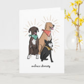 多様性を受け入れるグリーティングカード救助犬種 カード (黄色い花)