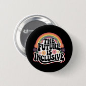 多様性を受け入れる未来 虹のLGBTQフラッグ ゲイ 缶バッジ (正面&裏面)