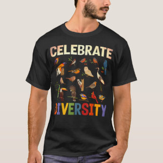 多様性を祝う 鳥 鳥類 動物 Tシャツ