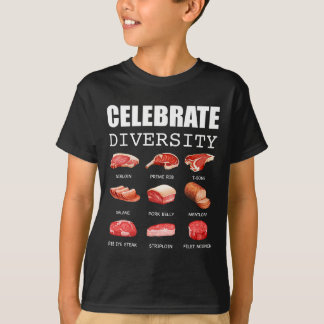 多様性を祝おう ステーキ好きの種類 冗談 ステーキ Tシャツ