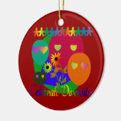 多様性を祝って下さい セラミックオーナメント (左)