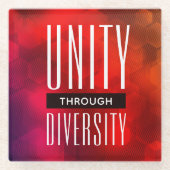 多様性スタイリッシュを通じた統一 ガラスコースター (正面)