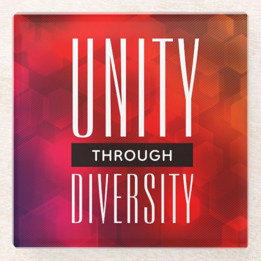 多様性スタイリッシュを通じた統一 ガラスコースター (正面)