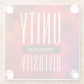 多様性スタイリッシュを通じた統一 ガラスコースター (裏面)