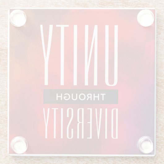 多様性スタイリッシュを通じた統一 ガラスコースター (裏面)