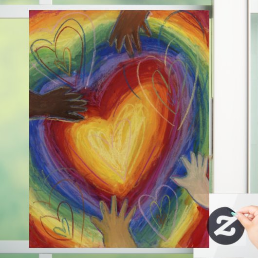 多様性ハート感動的DEIウィンドウの固着 ウィンドウサイン (ホーム)