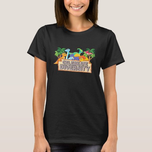 多様祝古生物学者ギア恐竜 Tシャツ (正面)