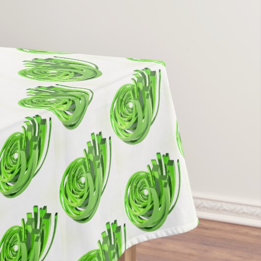 多次元ライムグリーン渦巻き テーブルクロス (インサイチュ)