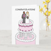 多民族カ結婚ップルの祝い。 カード (黄色い花)