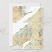 多汁と金ゴールドエレガントの水の色結婚の 招待状 (裏面)