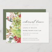 多汁カッティレッドフローラリハーサルディナー招待状 サンキューカード (正面/裏面)