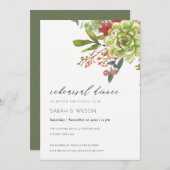 多汁カッティレッドフローラリハーサルディナー招待状 サンキューカード (正面/裏面)