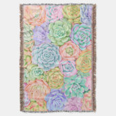 多汁ガーデンウォーターカラーパステルカラフルテル スローブランケット (正面縦)