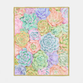 多汁ガーデンウォーターカラーパステルカラフルテル フリースブランケット (正面)