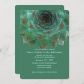 多汁ティール(緑がかった色)グリーンカスタムウェディング招待状 招待状 (正面/裏面)
